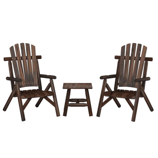 vidaXL 3 Piece Patio Lounge Set Solid Wood Spruce