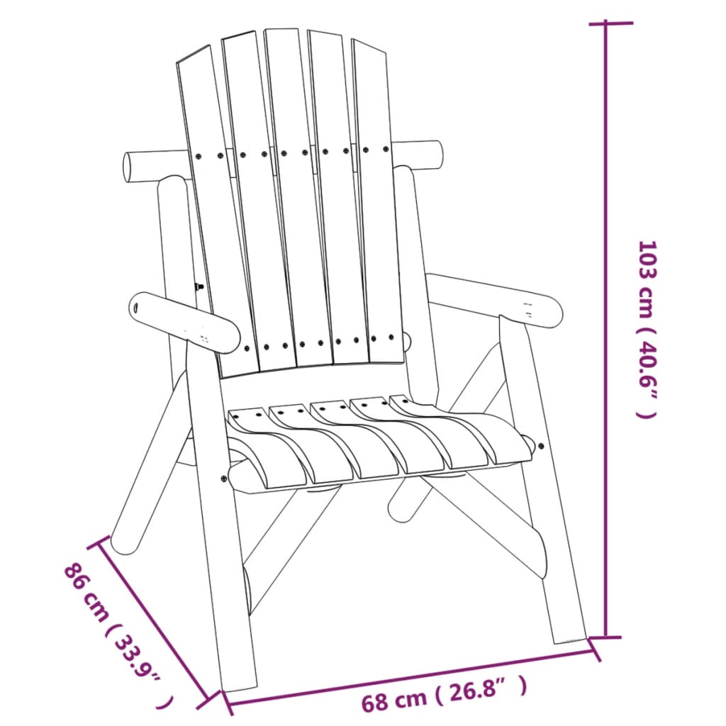 vidaXL 3 Piece Patio Lounge Set Solid Wood Spruce