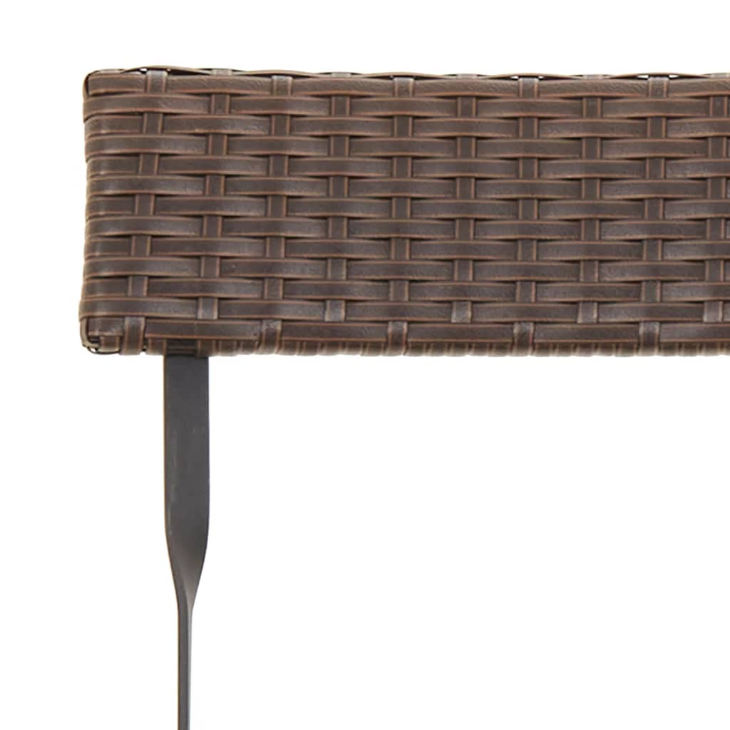 vidaXL 3 Piece Folding Bistro Set Brown Poly Rattan