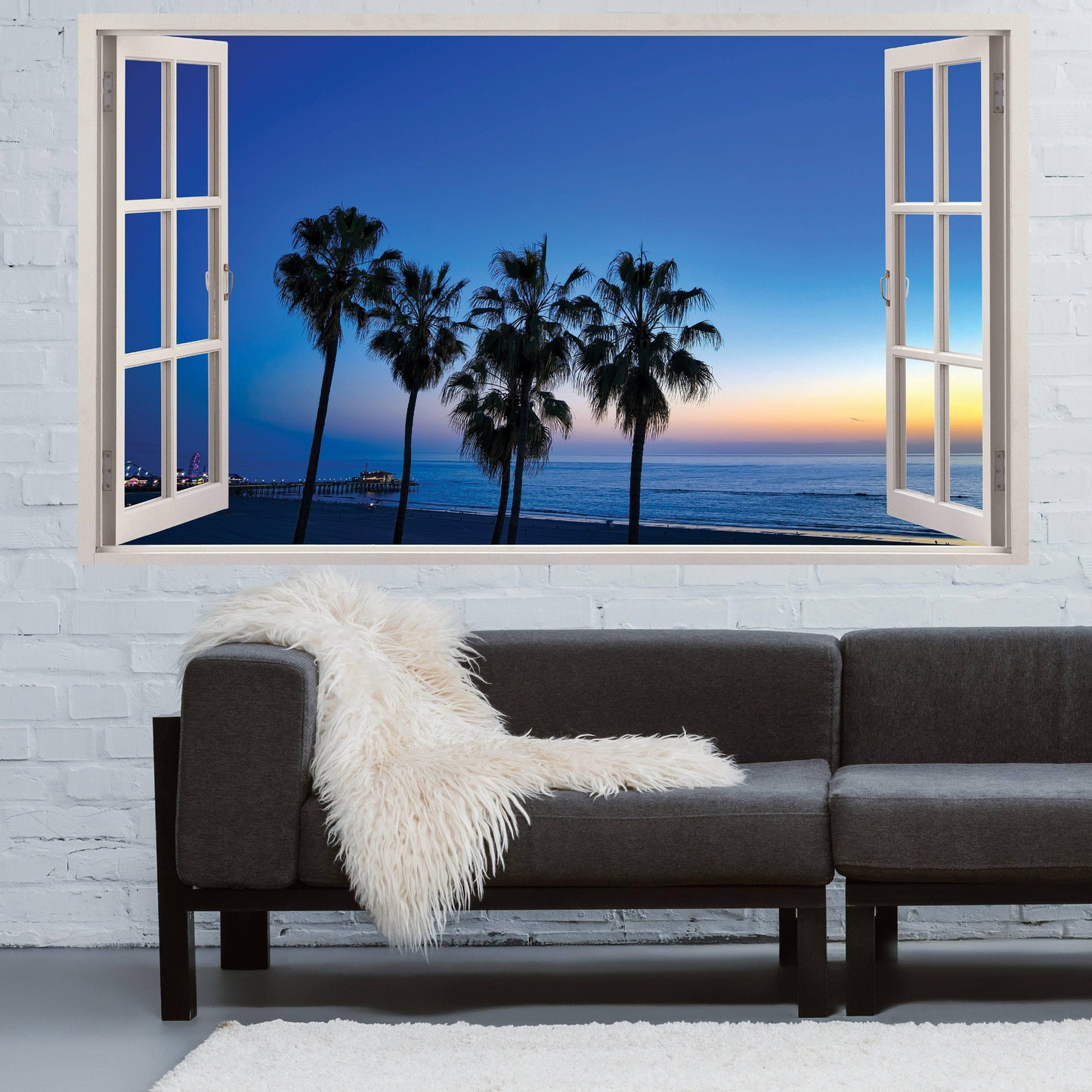 Tropical Paradise Wall Sticker, Window Decal for Interior Decorations