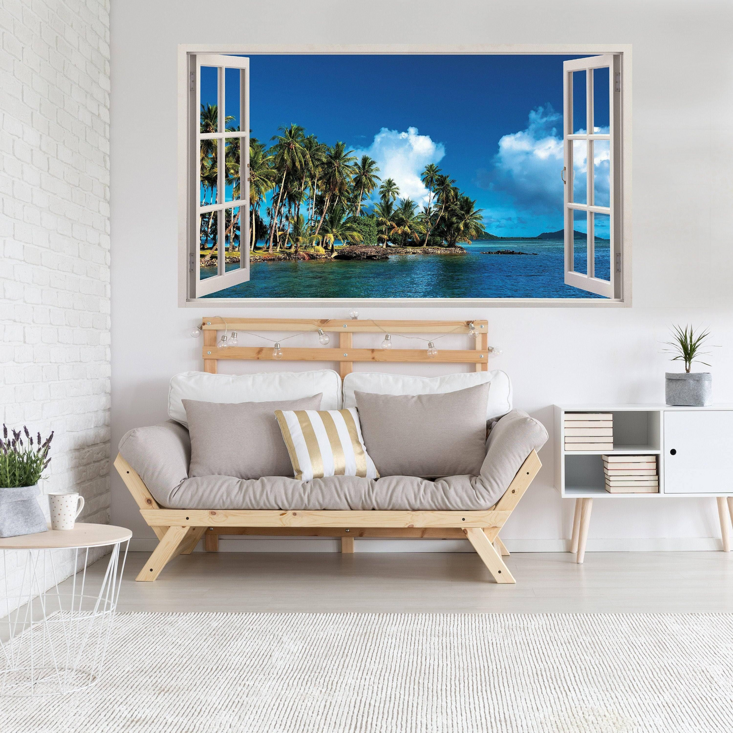 Tropical Paradise Wall Sticker, Window Decal for Interior Decorations