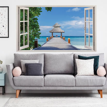 Tropical Paradise Wall Sticker, Window Decal for Interior Decorations