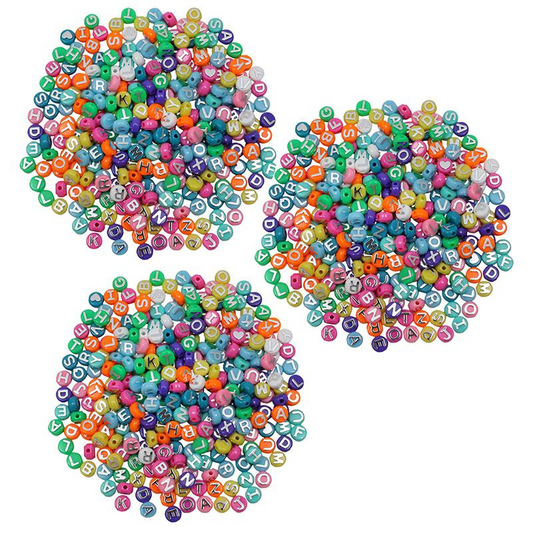ABC Beads, Colored, 300 per pack, 3 packs total