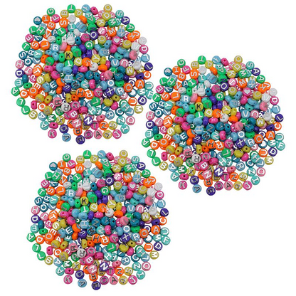 ABC Beads, Colored, 300 per pack, 3 packs total