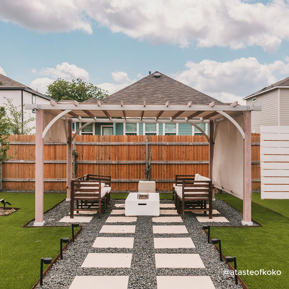 Sunjoy Delrey 12 x 14 ft. Pergola with Adjustable Canopy, Light Gray