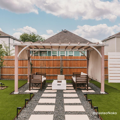 Sunjoy Delrey 12 x 14 ft. Pergola with Adjustable Canopy, Light Gray