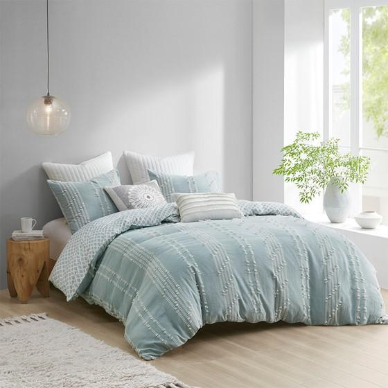 Cotton Jacquard Comforter Mini Set Aqua 519