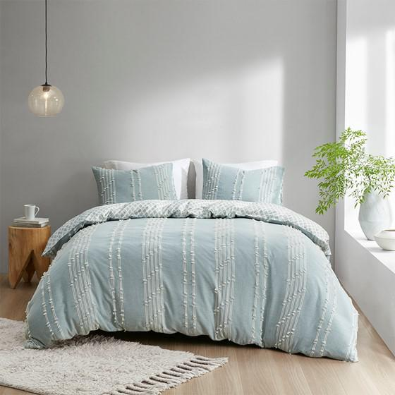 Cotton Jacquard Comforter Mini Set Aqua 519