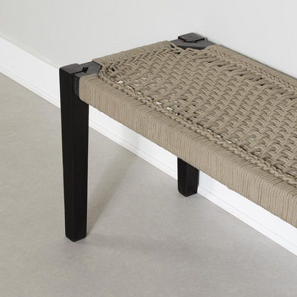Balka Wood Bench, Beige and Black