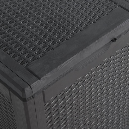 vidaXL Patio Storage Box 23.8 gal Black PP Rattan