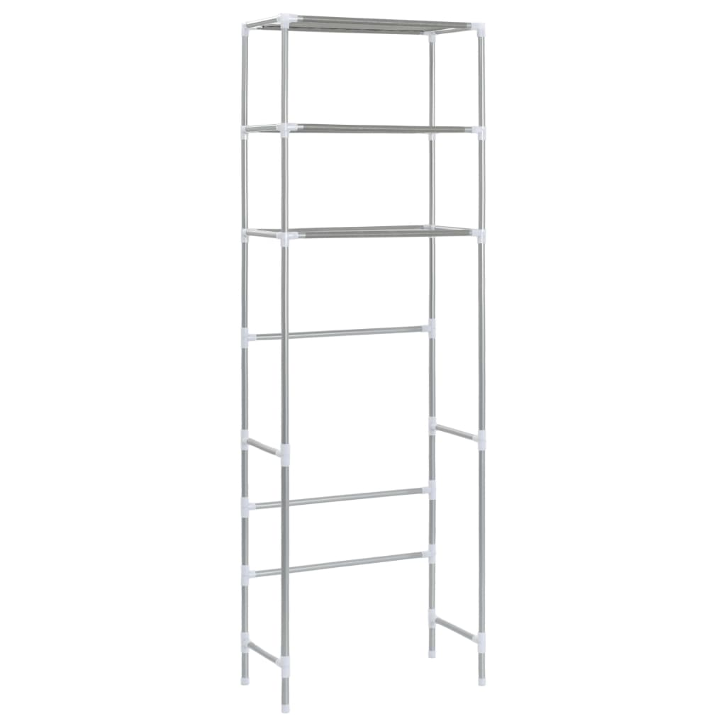 vidaXL 3-Tier Storage Rack over Toilet Silver 20.9"x11"x66.5"