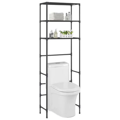 vidaXL 3-Tier Storage Rack over Toilet Black 20.9"x11"x66.5"