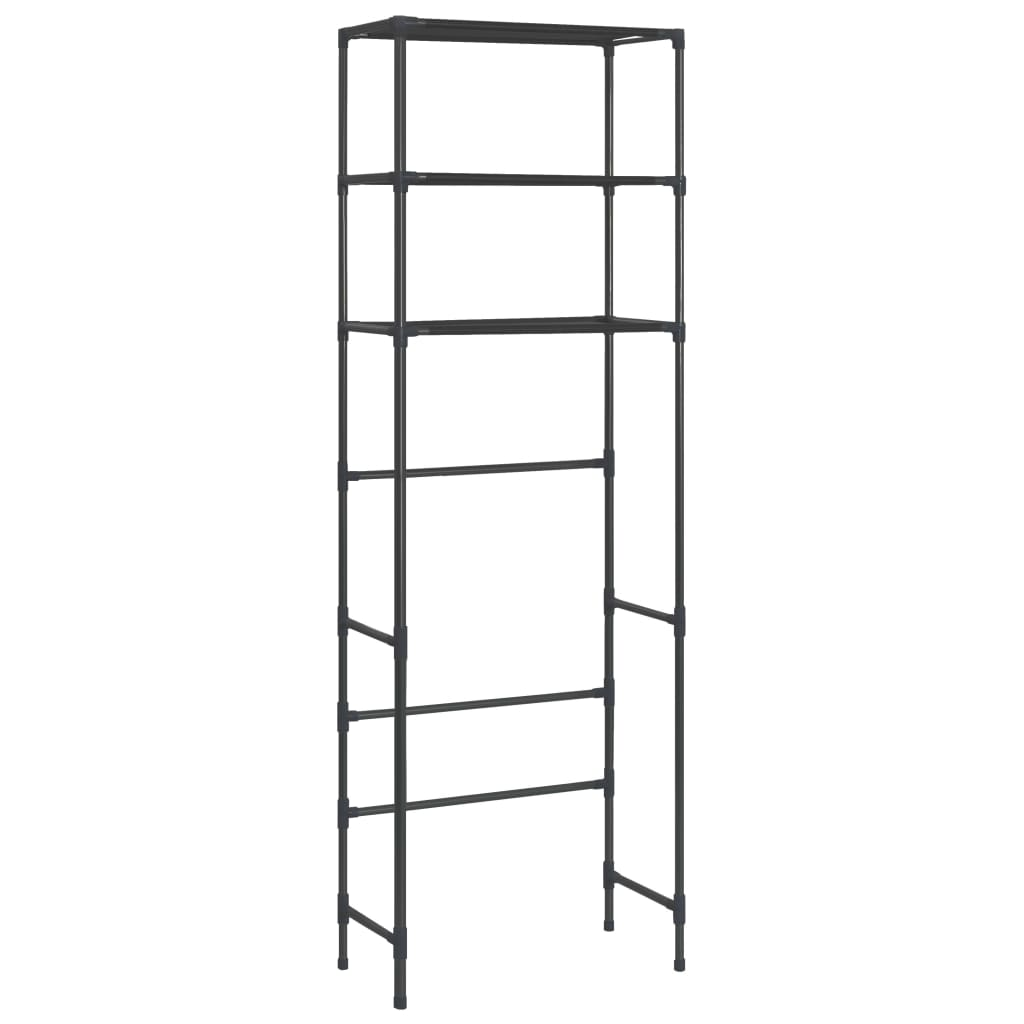 vidaXL 3-Tier Storage Rack over Toilet Black 20.9"x11"x66.5"