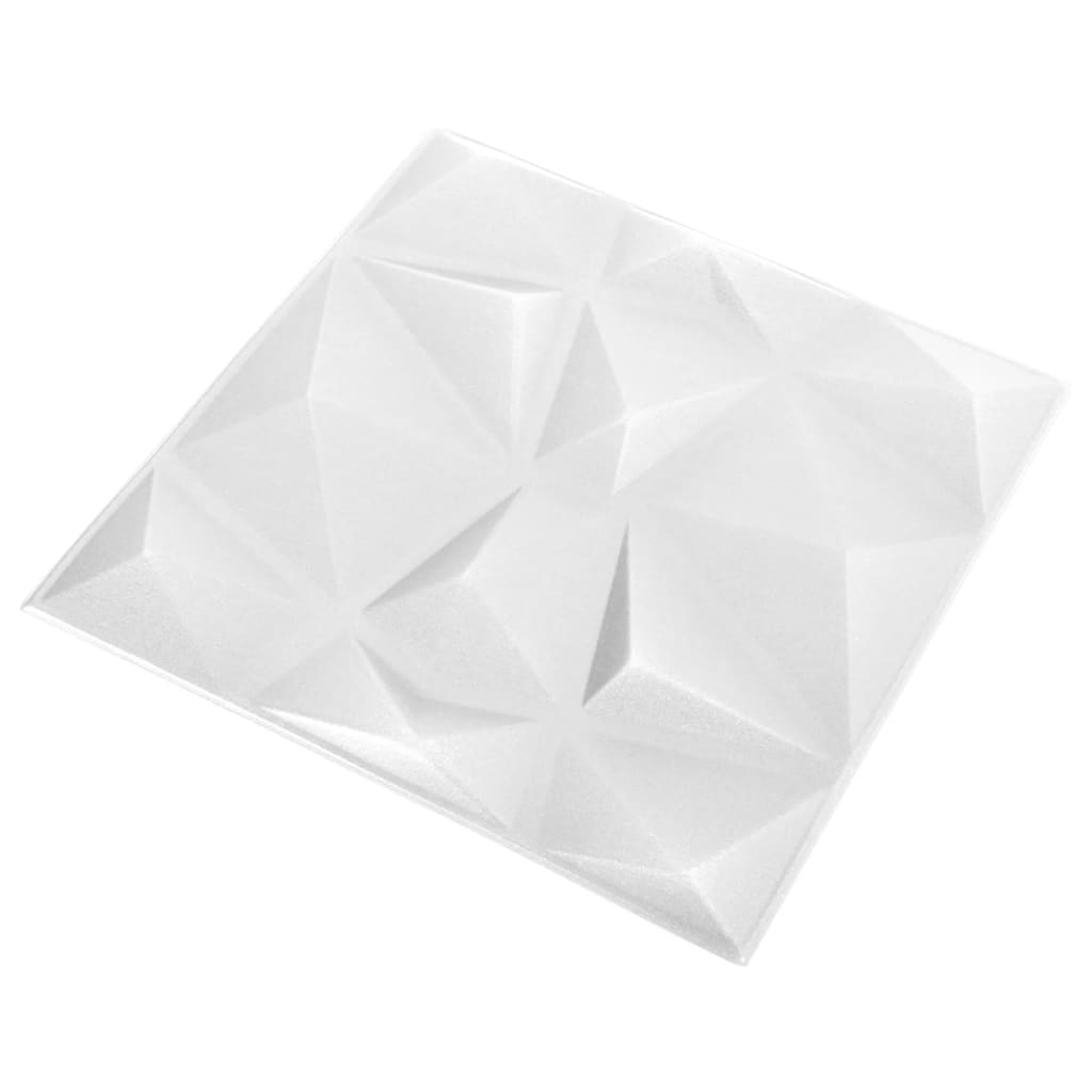 vidaXL 3D Wall Panels 12 pcs 19.7"x19.7" Diamond White 32.3 ft²