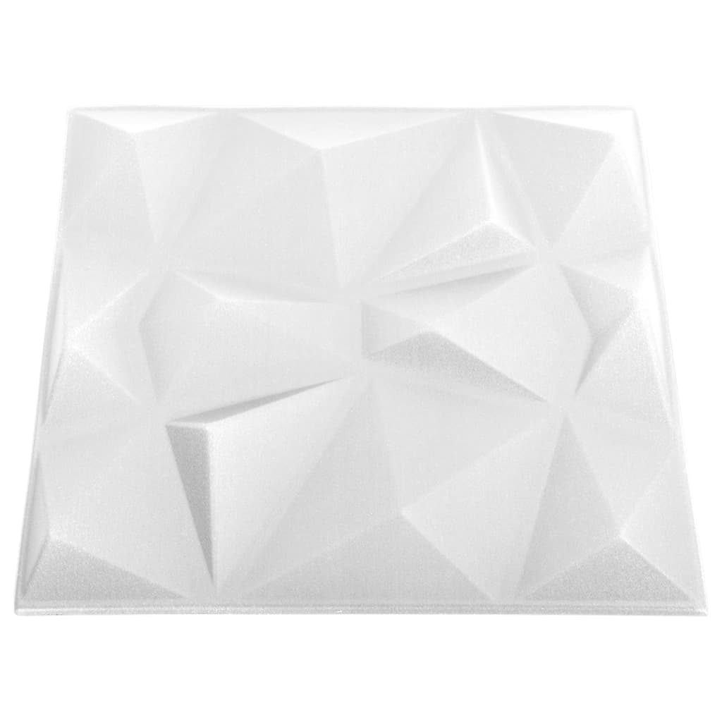 vidaXL 3D Wall Panels 12 pcs 19.7"x19.7" Diamond White 32.3 ft²