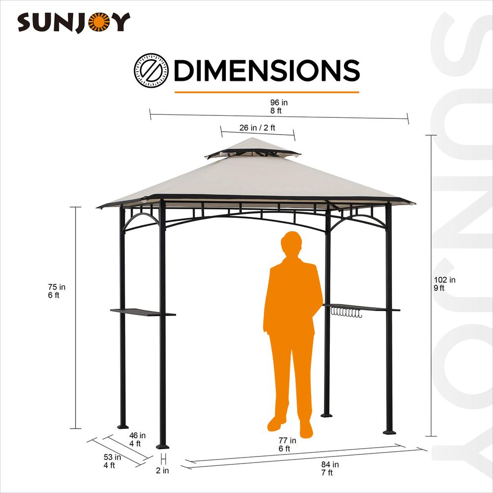 Sunjoy Mynah 5 x 8 ft Steel 2-Tier Grill Gazebo