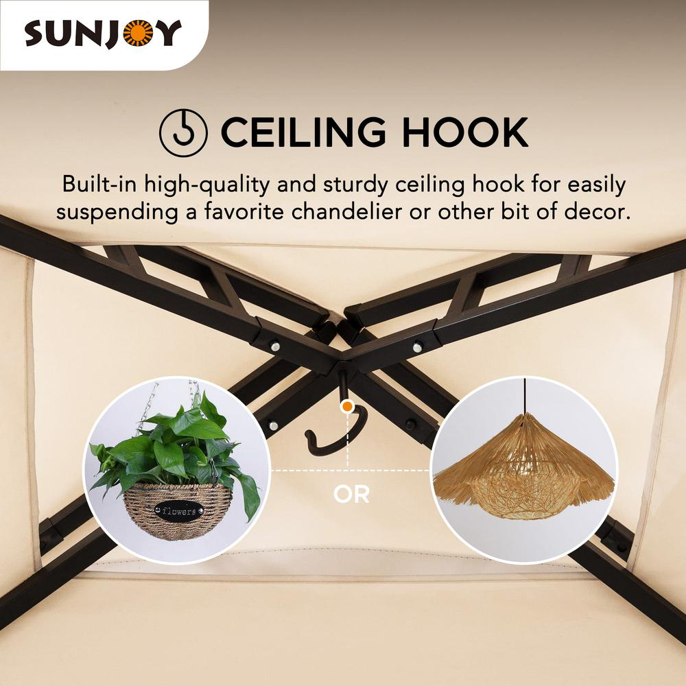 Sunjoy Mynah 5 x 8 ft Steel 2-Tier Grill Gazebo