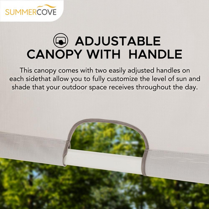 Sunjoy Delrey 12 x 14 ft. Pergola with Adjustable Canopy, Light Gray