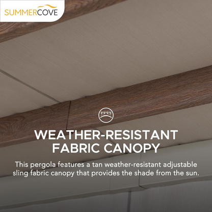 Sunjoy Delrey 12 x 14 ft. Pergola with Adjustable Canopy, Light Gray