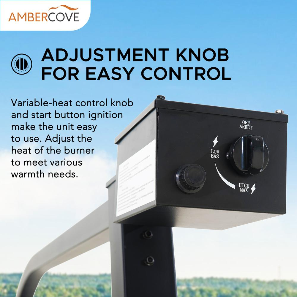 Sunjoy 45,000 BTU Black Steel Outdoor Patio Portable Offset Propane Gas Heater