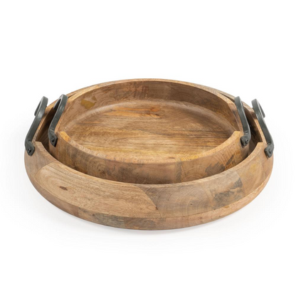 Walker 2 Piece Wood Coffee Table Tray Set