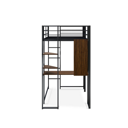 BUTLBLK Buckland Twin Loft Bed in powder coating black color