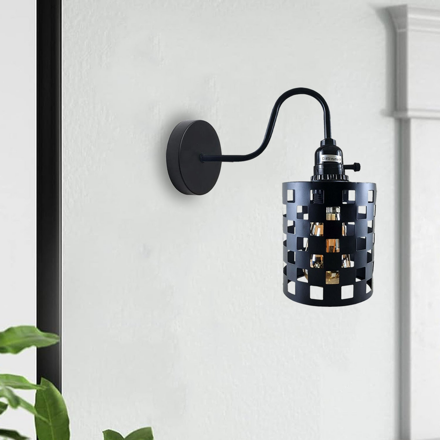 Vintage Industrial Wall Lights Fittings Indoor Sconce Black Metal Home Office Lamp Shade~1204