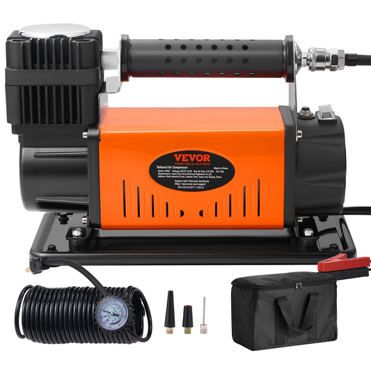 VEVOR 6CFM Tire Inflator with Pressure Gauge, 12V Heavy Duty Air Compressor 150PSI Portable Tire Inflator for Car, SUV, RV, Truck (up to 35 Inch Tires)