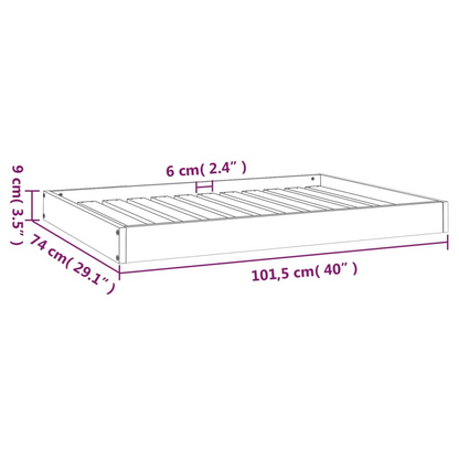 vidaXL Dog Bed 40"x29.1"x3.5" Solid Wood Pine