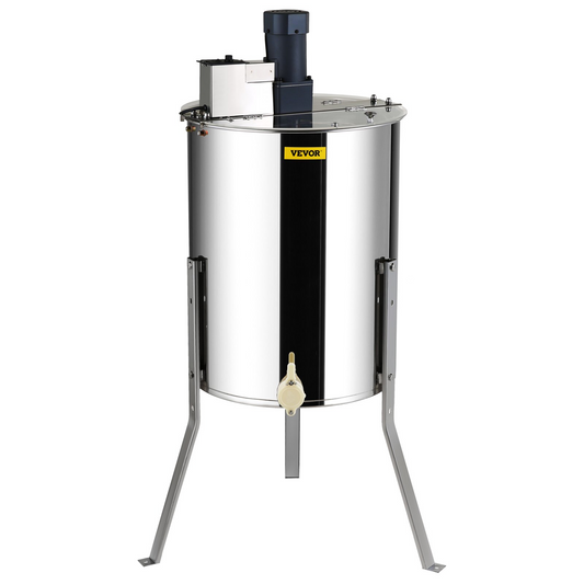 VEVOR Electric Honey Extractor, 4/8 Frames Honey Spinner Extractor, Stainless Steel Beekeeping Extraction, Apiary Centrifuge Equipment with Height Adjustable Stand, Honeycomb Drum Spinner with Lid