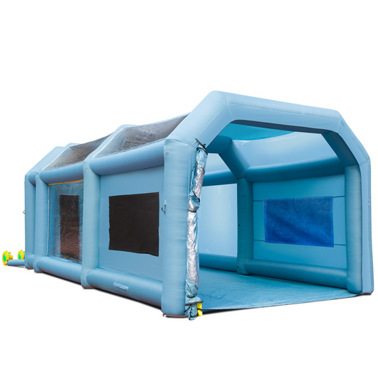 VEVOR Inflatable Paint Booth, 28x16x11ft Inflatable Spray Booth, High Powerful 750W+950W Blowers Spray Booth Tent, Car Paint Tent Air Filter System for Car Parking Tent Workstation Motorcycle Garage