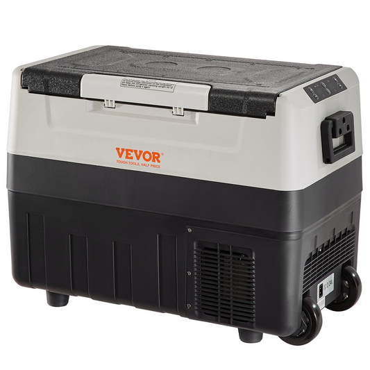VEVOR Car Refrigerator, 12 Volt Car Refrigerator Fridge, 58 QT/55 L Dual Zone Portable Freezer, -4℉-50℉ Adjustable Range, 12/24V DC and 100-240V AC Compressor Cooler for Outdoor, Camping, Travel, RV