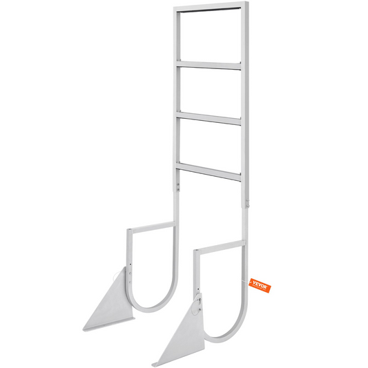 VEVOR Dock Ladder, Flip-Up 4 Steps, 350 lbs Load Capacity, Aluminum Alloy Pontoon Boat Ladder with 2'' Wide Step & Nonslip Rubber Mat, Easy to Install for Ship/Lake/Pool/Marine Boarding