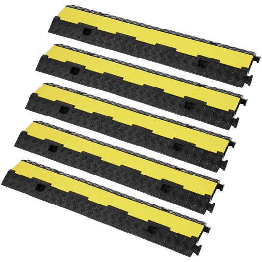 VEVOR 5 PCs Cable Protector Ramp 2 Channel 12000 lbs Load Wire Cable Cover Ramp