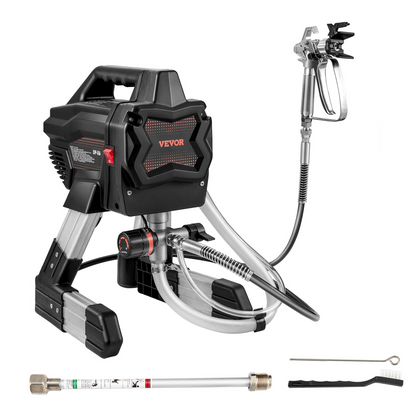 VEVOR Stand Airless Paint Sprayer, 2900PSI High Pressure 7/8HP 650W Power Painting, Extension Rod and Cleaning Kits for Professional Contractor/Prosumer/DIY Handyman, High Efficiency Airless Sprayer