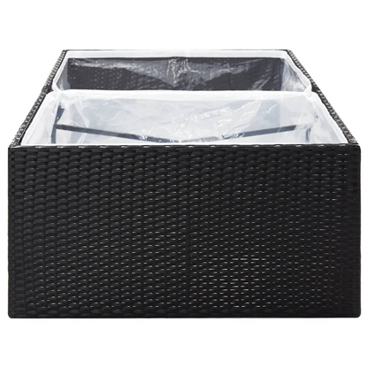 vidaXL Garden Planter Black 61.8"x31.5"x15.7" Poly Rattan