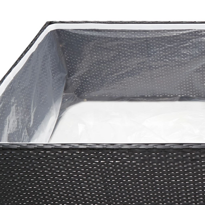 vidaXL Garden Planter Black 61.8"x31.5"x15.7" Poly Rattan