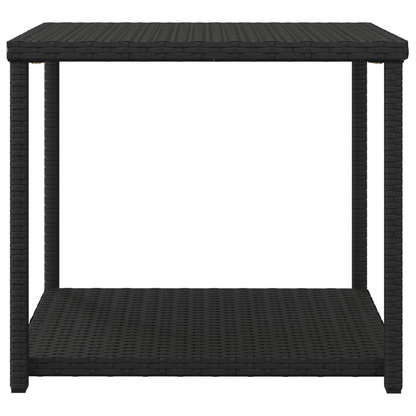 vidaXL Side Table Black 21.7"x17.7"x19.3" Poly Rattan