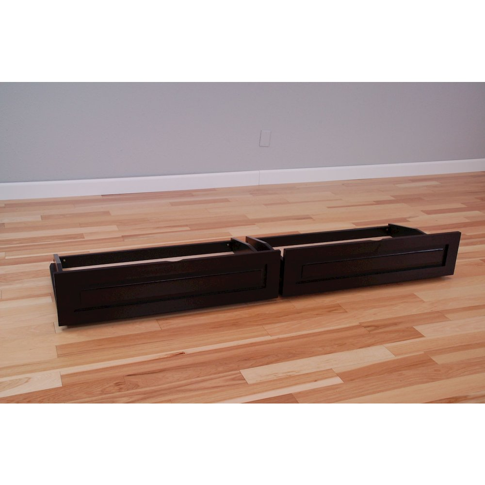 Phoenix Frame Queen-Espresso Finish-Oregon Trail Saddle Mattress-Storage Drawers