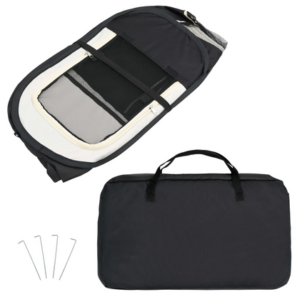 vidaXL Foldable Dog Playpen with Carrying Bag Black 49.2"x49.2"x24"