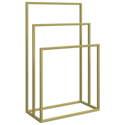 vidaXL Freestanding Towel Rack Gold 18.9"x9.4"x31.1" Iron