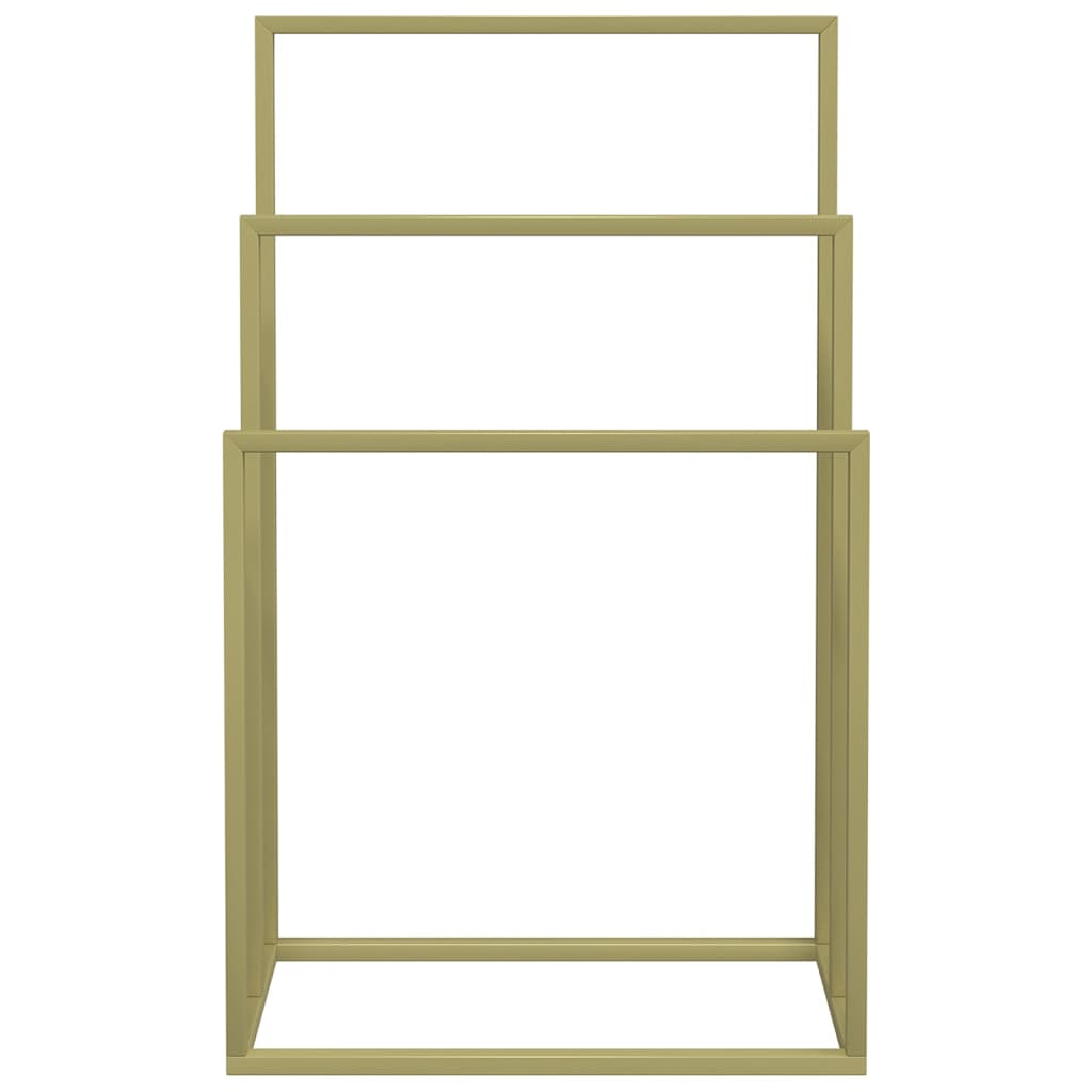 vidaXL Freestanding Towel Rack Gold 18.9"x9.4"x31.1" Iron