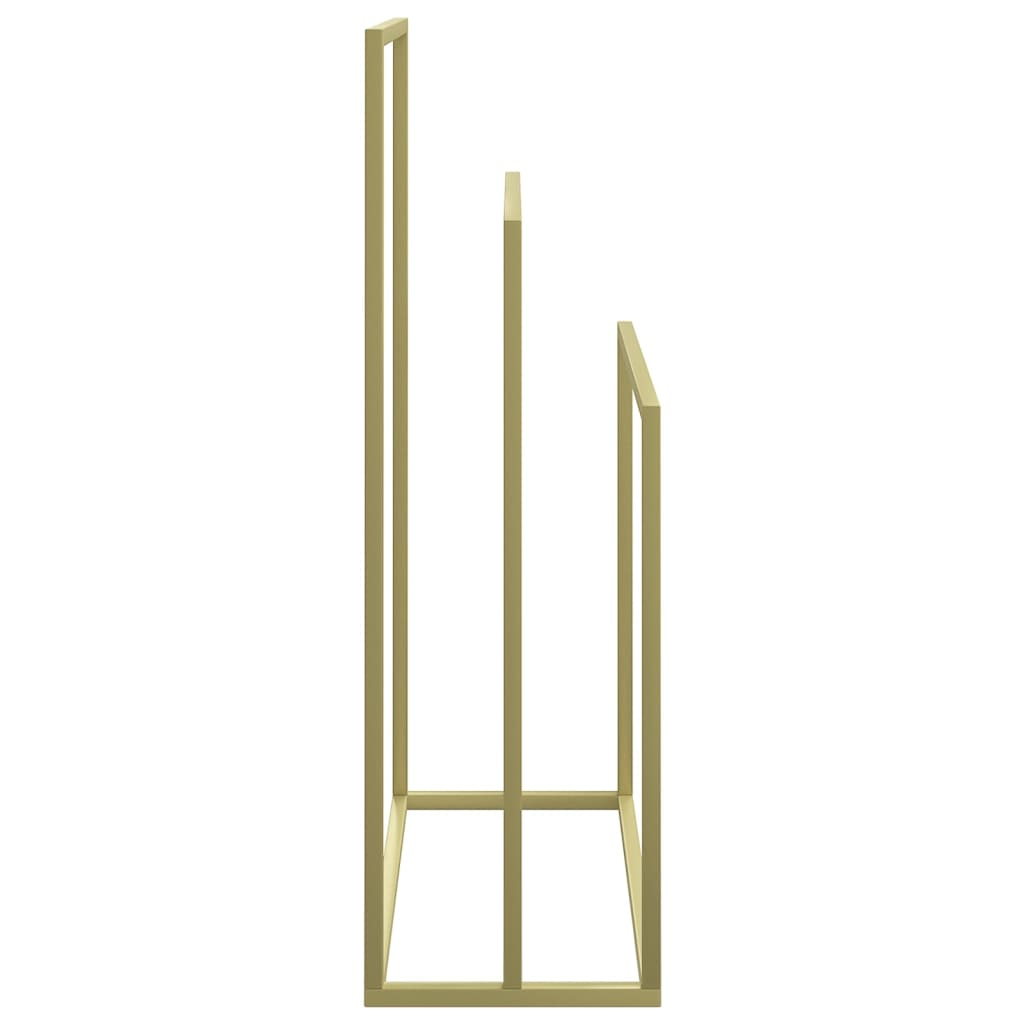 vidaXL Freestanding Towel Rack Gold 18.9"x9.4"x31.1" Iron