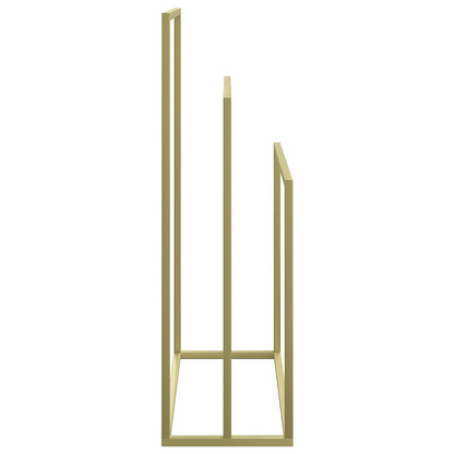 vidaXL Freestanding Towel Rack Gold 18.9"x9.4"x31.1" Iron