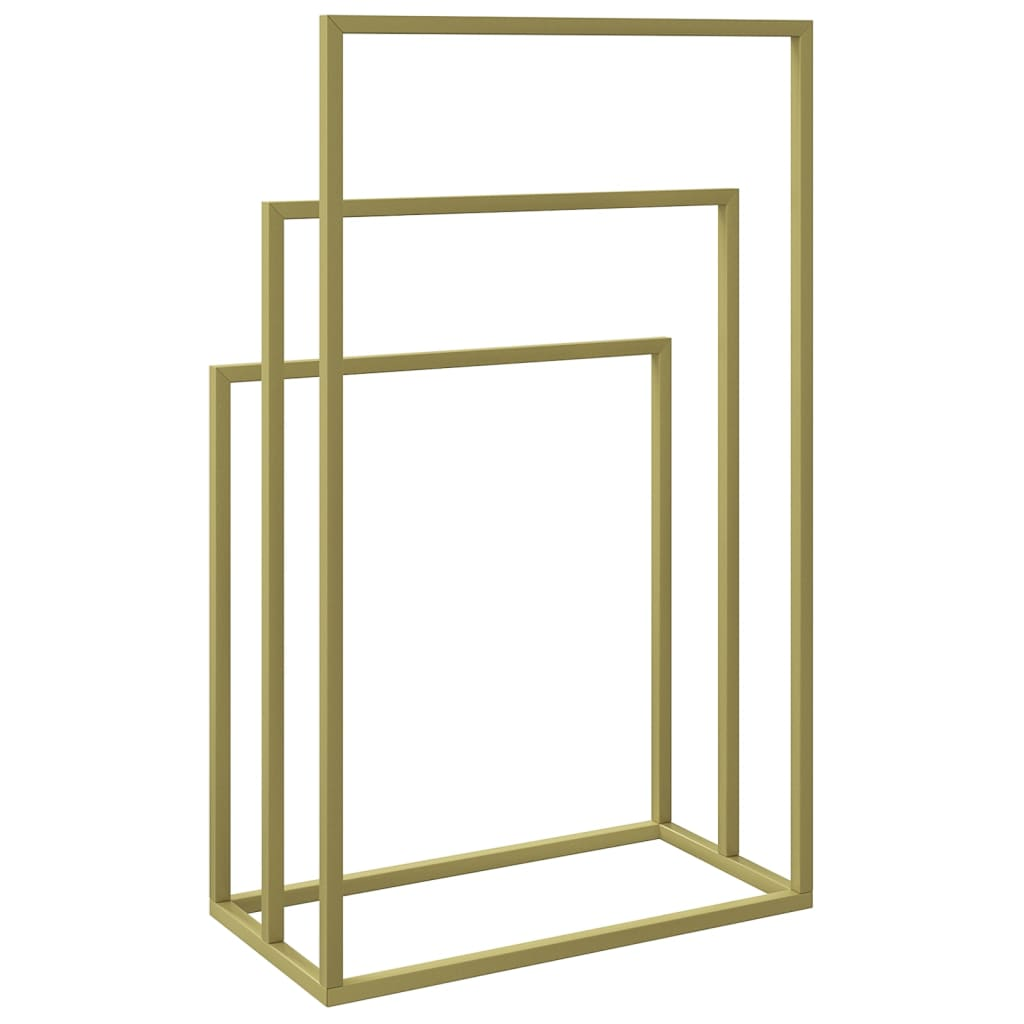 vidaXL Freestanding Towel Rack Gold 18.9"x9.4"x31.1" Iron