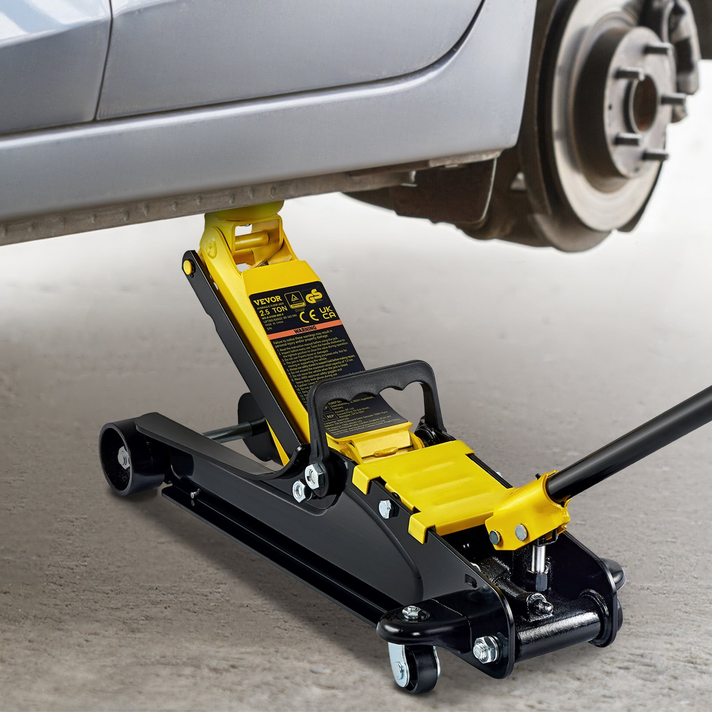 VEVOR Low Profile Floor Jack 2.5 Ton Heavy Steel Single Piston Hydraulic Pump