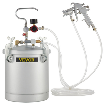VEVOR Paint Tank 10L Pressure Pot Paint Sprayer 2.5 Gallon Pressure Spray Gun Regulator (10L 1.5mm)