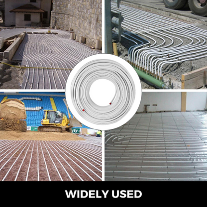 VEVOR 656Ft Roll of 1/2" PEX-AL-PEX Tubing Oxygen Barrier Radiant Floor PEX Pipe Radiant Heat Floor Heating Plumbing 200M Inner Aluminum Layer PEX Tubing Pipe (1/2" O2-Barrier, 656Ft/White)
