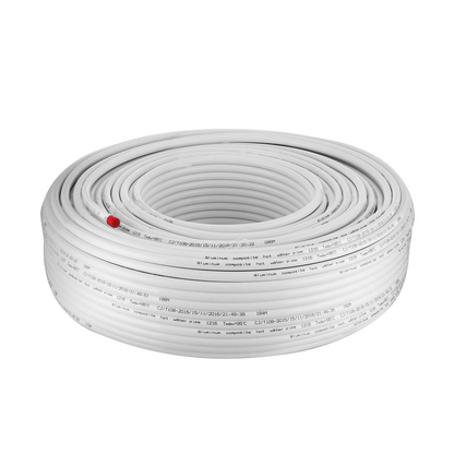 VEVOR 656Ft Roll of 1/2" PEX-AL-PEX Tubing Oxygen Barrier Radiant Floor PEX Pipe Radiant Heat Floor Heating Plumbing 200M Inner Aluminum Layer PEX Tubing Pipe (1/2" O2-Barrier, 656Ft/White)