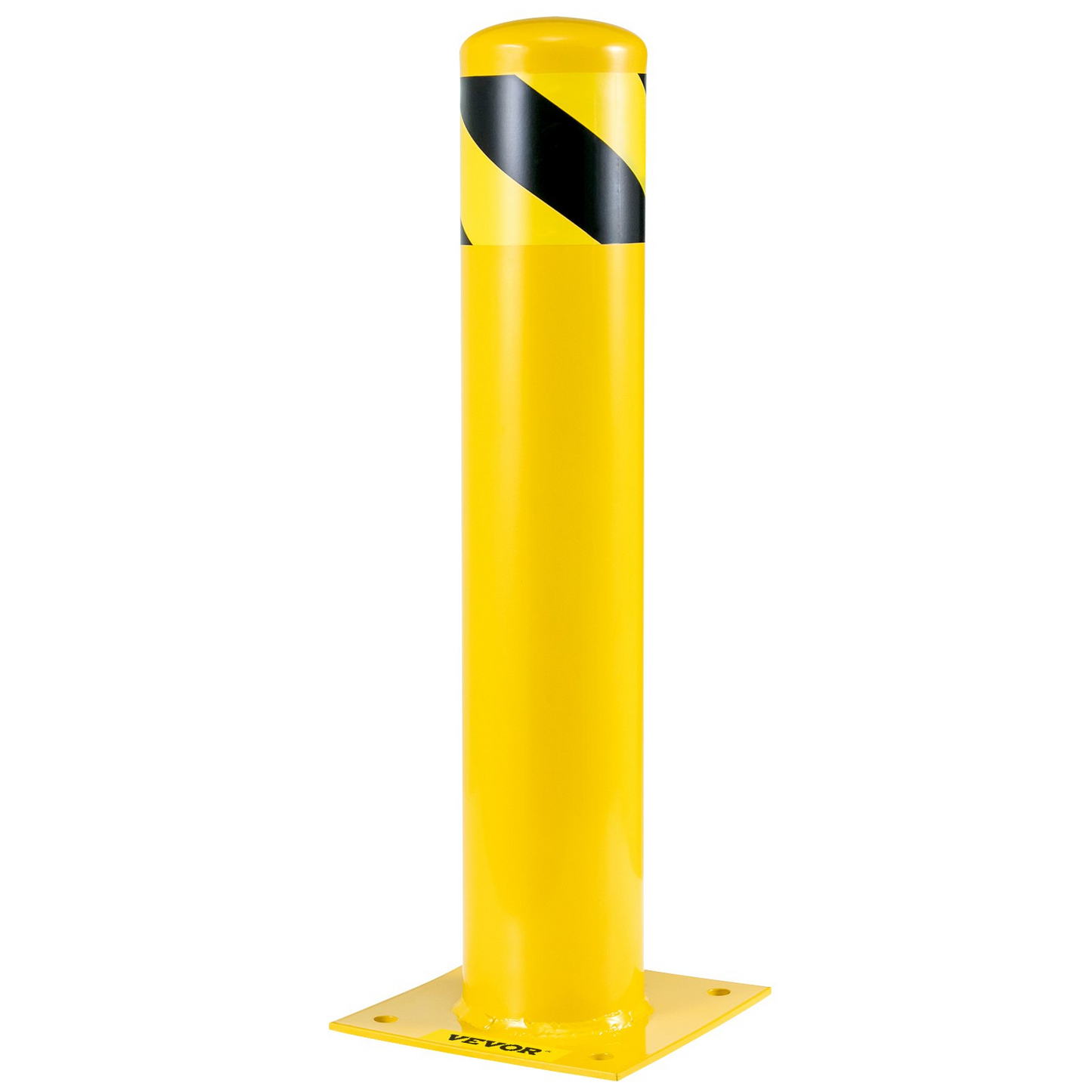 VEVOR Safety Bollard 24-4.5 Safety Barrier Bollard 4-1/2" OD 24" Height Yellow Powder Coat Pipe Steel Safety Barrier with 4 Free Anchor Bolts for Traffic-Sensitive Area